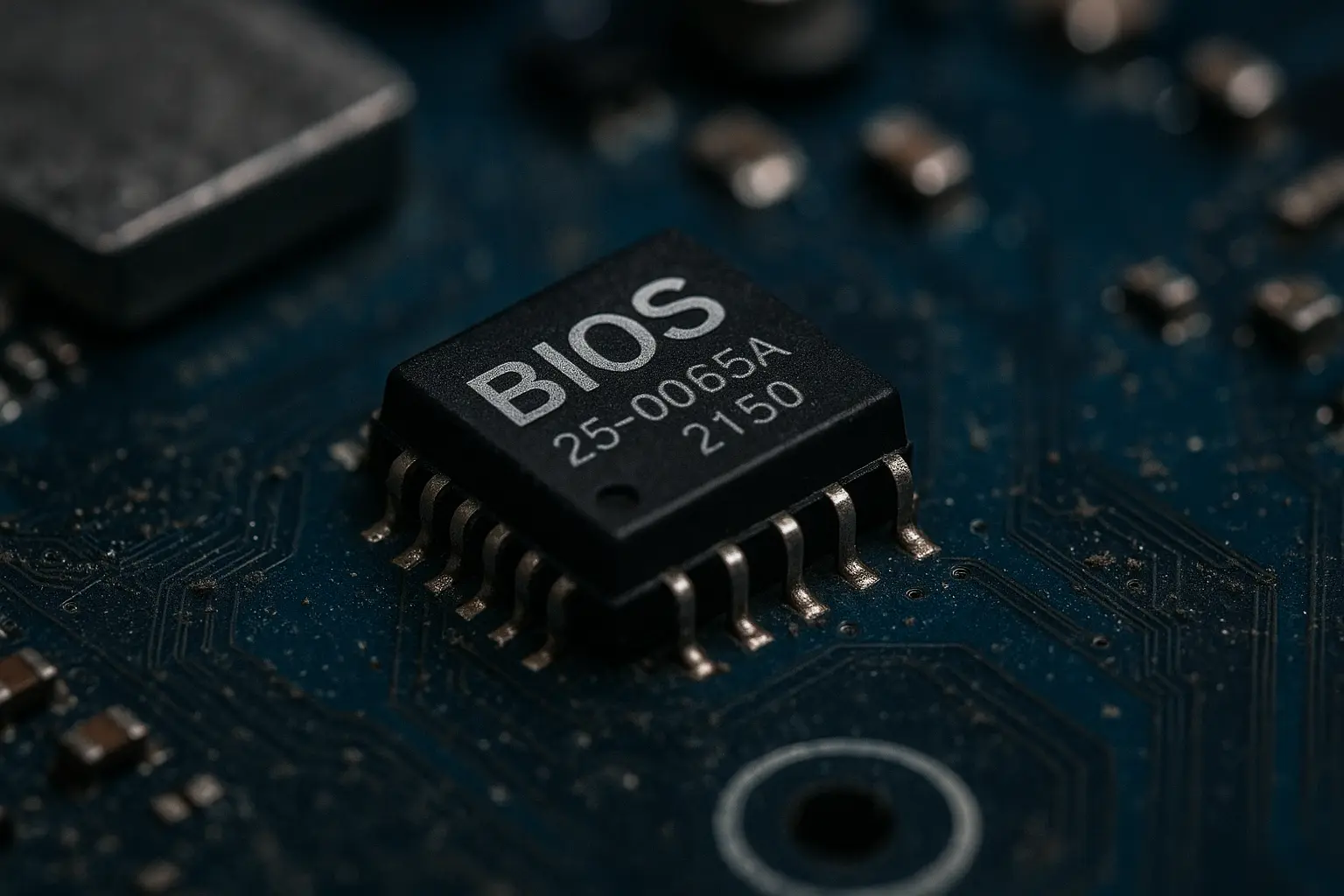 Микросхема BIOS на материнской плате ноутбука